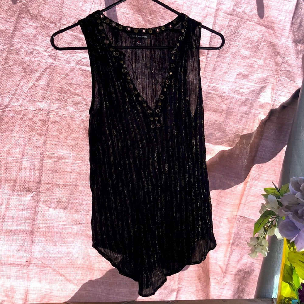 Rock Republic black and gold tank top